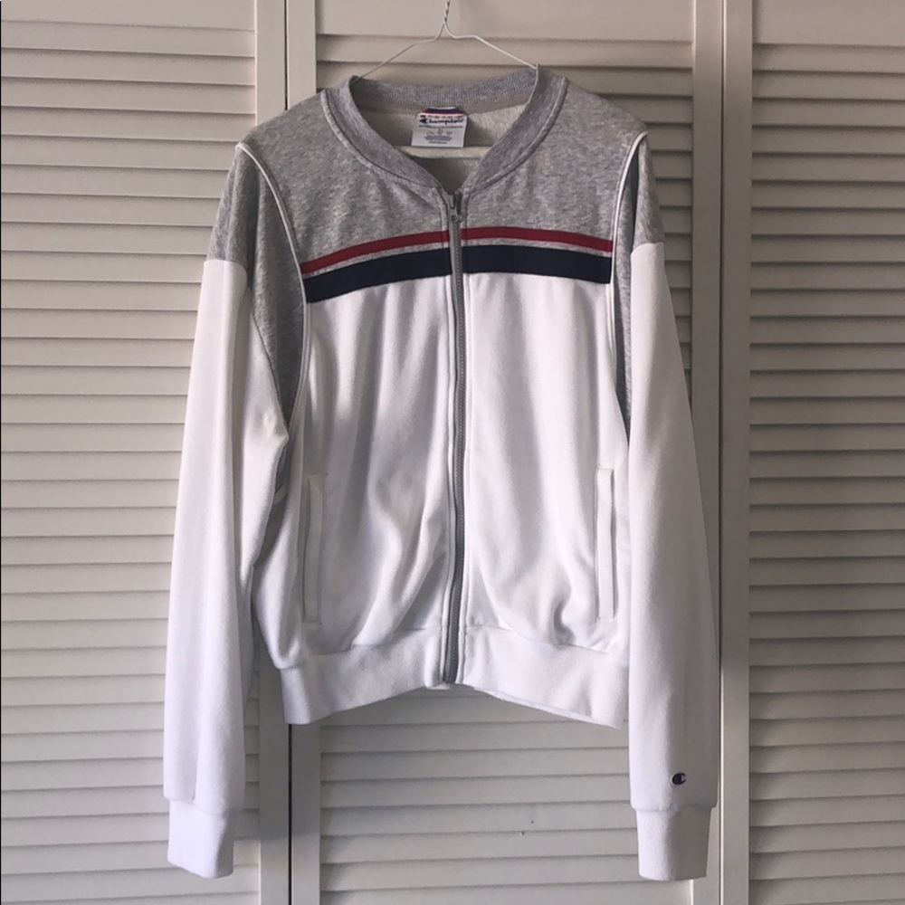 Champion Zip Up Collarless Sweater